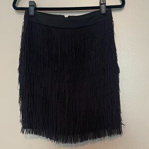 YASSWING Skirt, Fun & Flirty Fringe, Black Mini Skirt, Size 38 (6 1/2 US), NWT